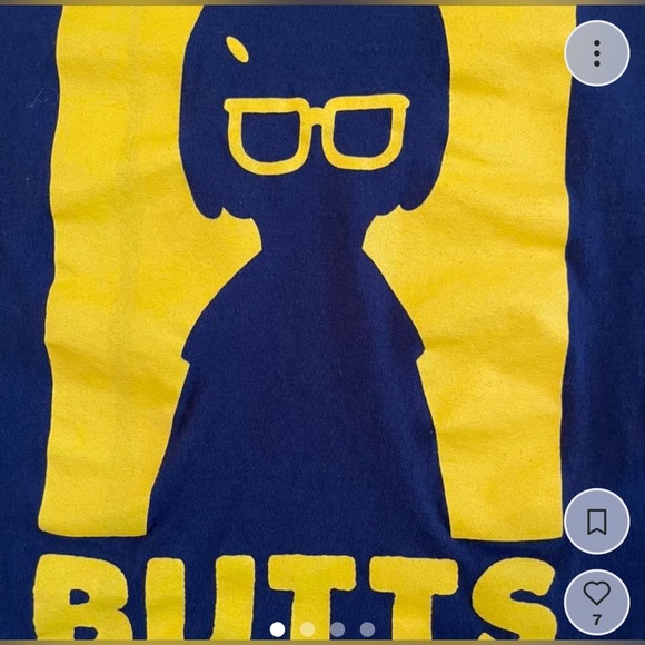BOB’S BURGERS Unisex Tina Belcher Loves Butts Silhouette T-Shirt size Medium - Picture 4 of 4